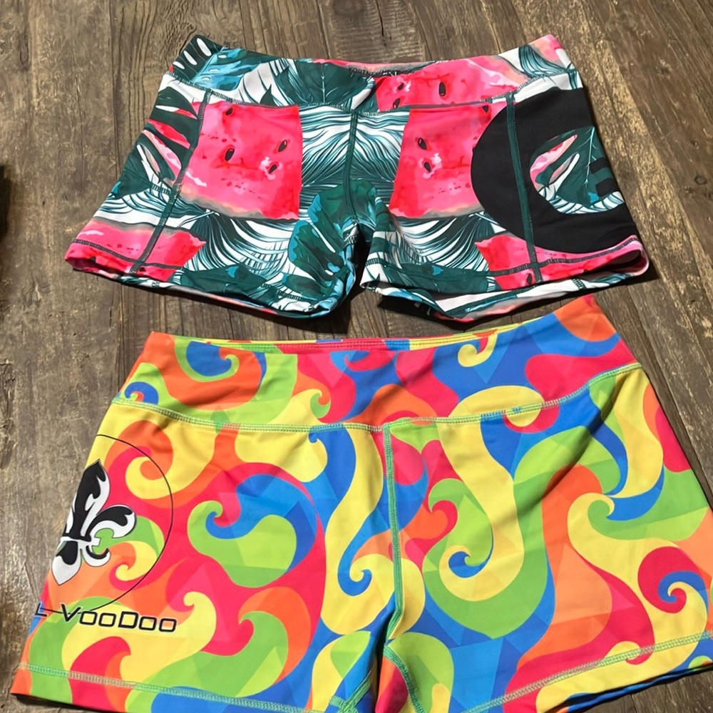 2 pair Workout Shorts! Barbell Voodoo and GRRRL clothing - size XL 🍉